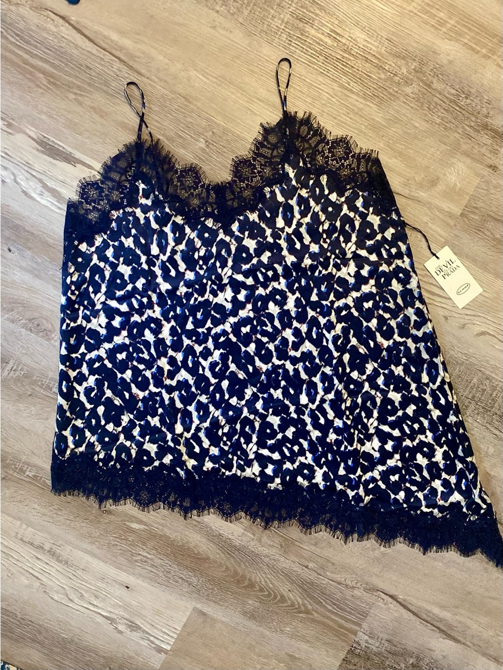 Devil Wears Prada Animal Print   Asymmetrical Lace Cami Blouse Women's Plus XXL - Picture 3 of 9